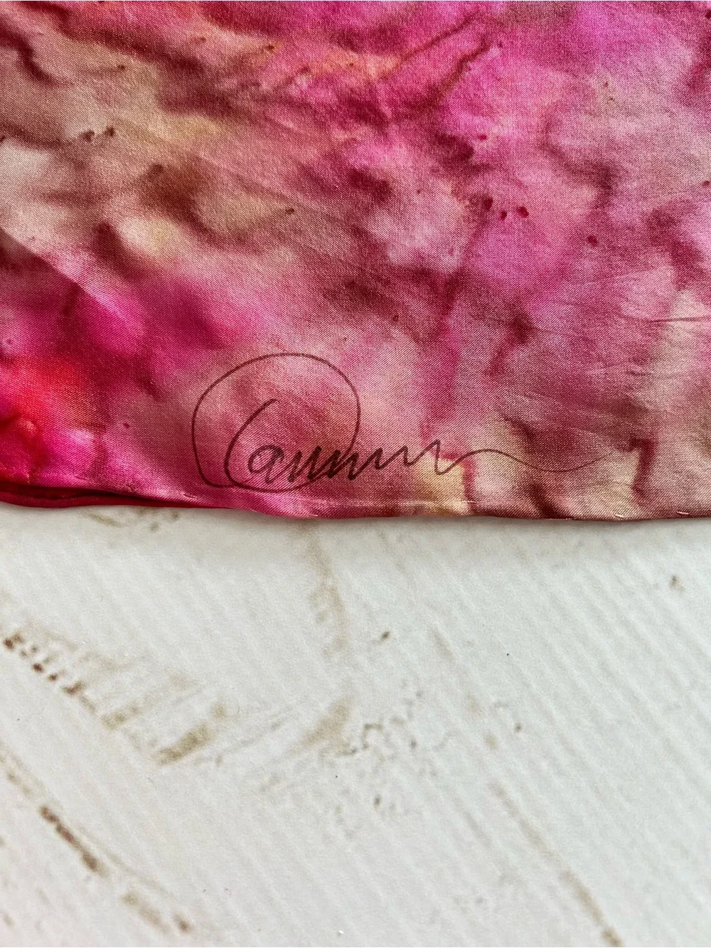 laurem Pink Tie-Dye Silk Scarf - Women's Fashion Wrap